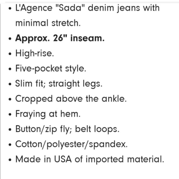 NEW L'AGENCE Sada Cropped Slim Straight Leg Coated Luxury Jeans Summer - Picture 6 of 14